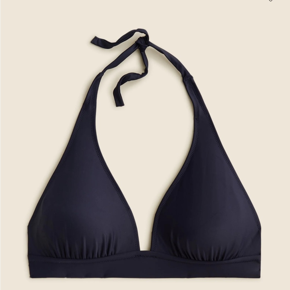 Jcrew halter tie-back bikini top with mesh